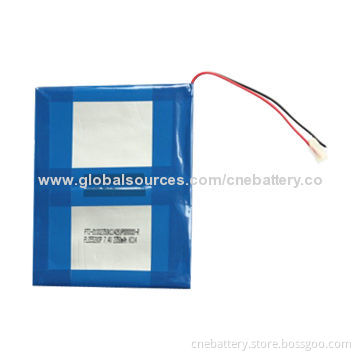 7.4V 2,350mAh Rechargeable Lithium Polymer Battery Pack for Tablets, Lamps, OEM, ODM Orders Welcomed